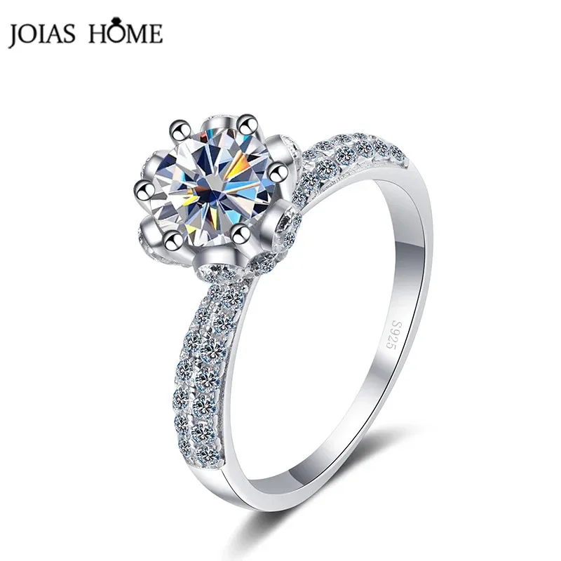 

JoiasHome Certificated 1CT/2CT Elegant Style Moissanite Ring For Women S925 Sterling Silver Cute Flower Shape Engagement Ring