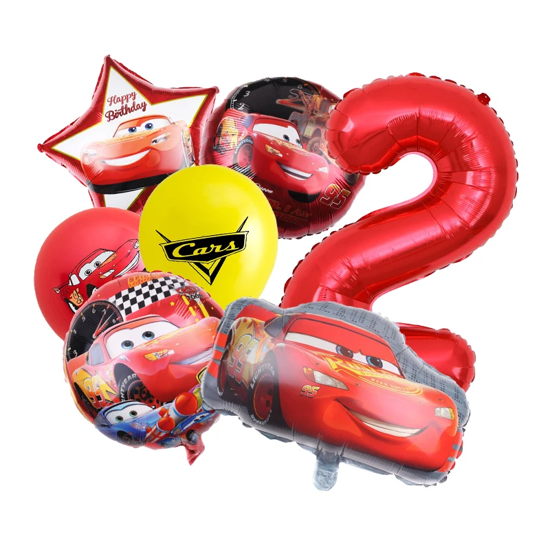 thumbnail image 1 of Decoraciones de cumpleaños de Disney Pixar Cars Vajilla Vasos de papel Platos Mantel Globos de Rayo Mcqueen Suministros de cumpleaños para niños, 1 of 5