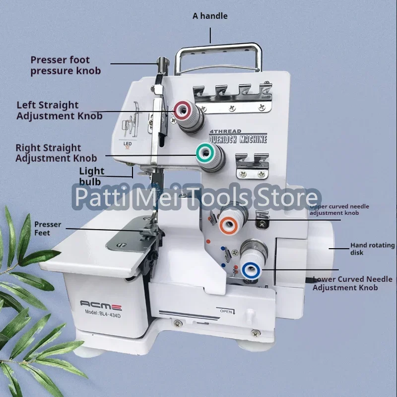 Electric overlock Sewing Machine MultiFunctional Overedge Machine Desktop Three-Track Four-Track Overcast