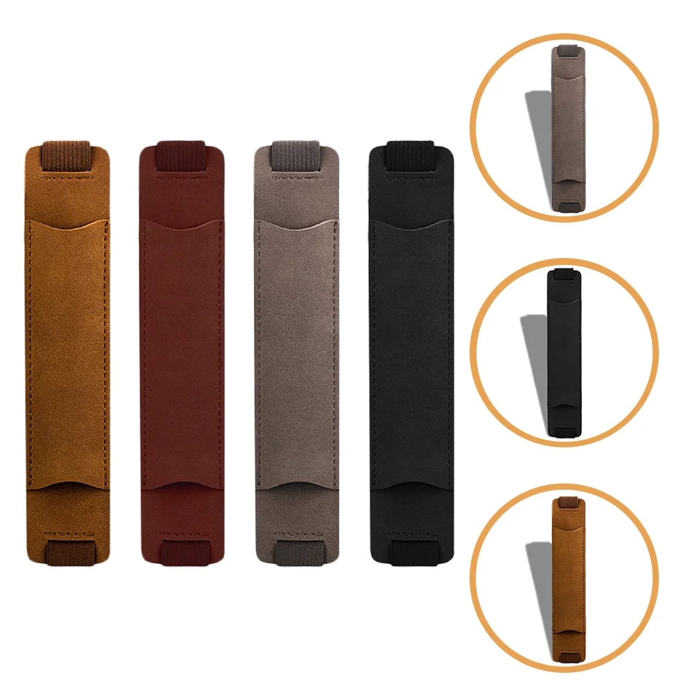 

4 Pcs Vintage Pen Case Travel Pencil Pouch Notebook Holder Pu Container Single