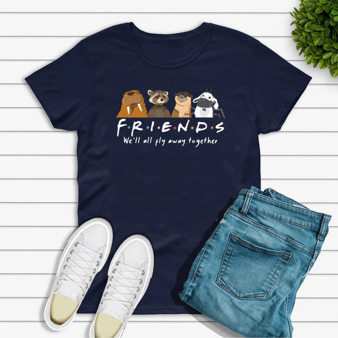 Rocket and Friends We'll Fly Away Together Inspired Streetwear Tee