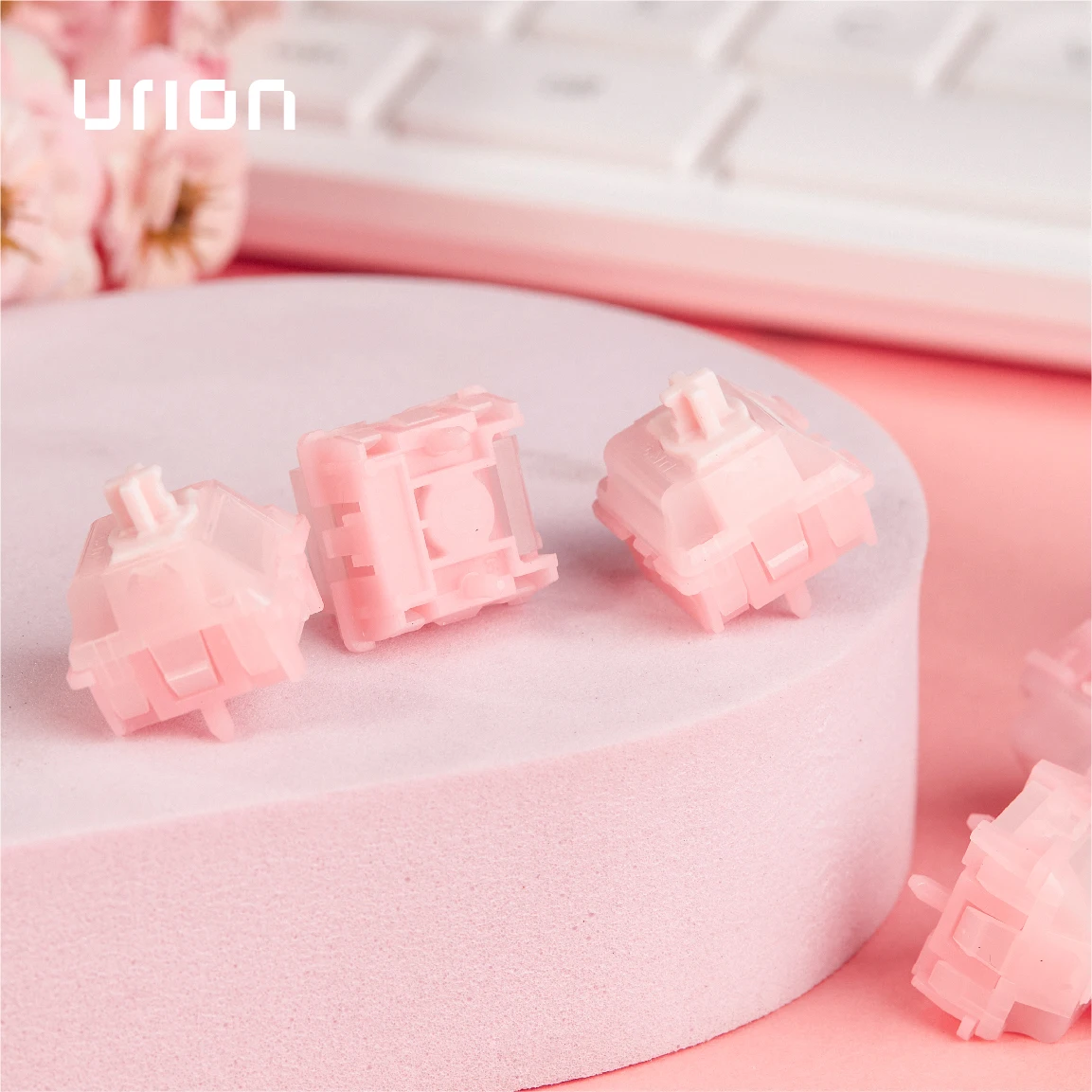 Enhanced Pink Ice Sakura Switch - Linear, Magnetic, Pre-Lubed, 35g/50g Actuation, 3.5mm Travel