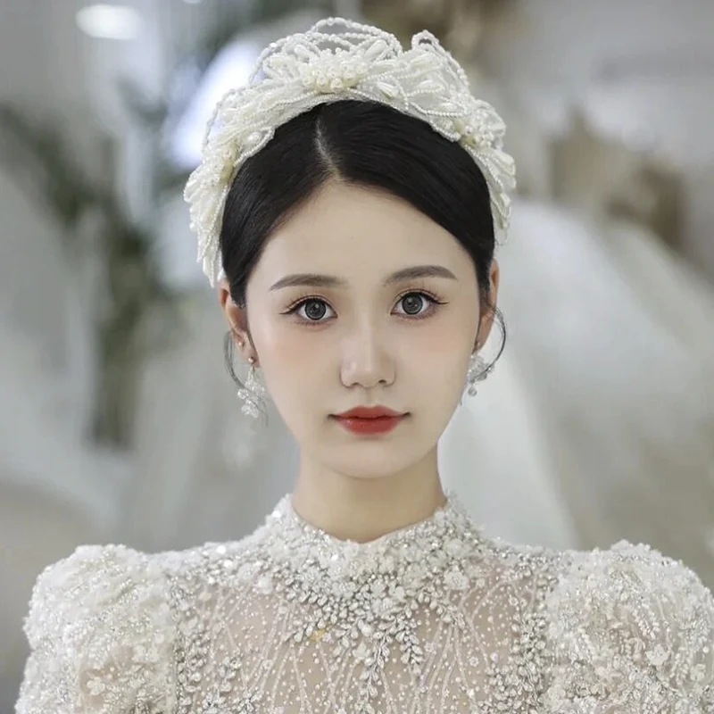 Whitney Wedding Collection Ivory Bridal Wedding Pearls Crown bijoux de tete mariage аксессуары для волос