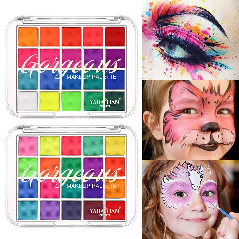 Face Body Paint 20 Colors Face Body Paint Palette Beauty Graffiti Eyeshadow Easy Clean Makeup