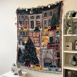 Festive Nutcracker Christmas Tree Throw Blanket - Soft & Cozy Holiday Decor Quilt - 130x160cm (Christmas street)