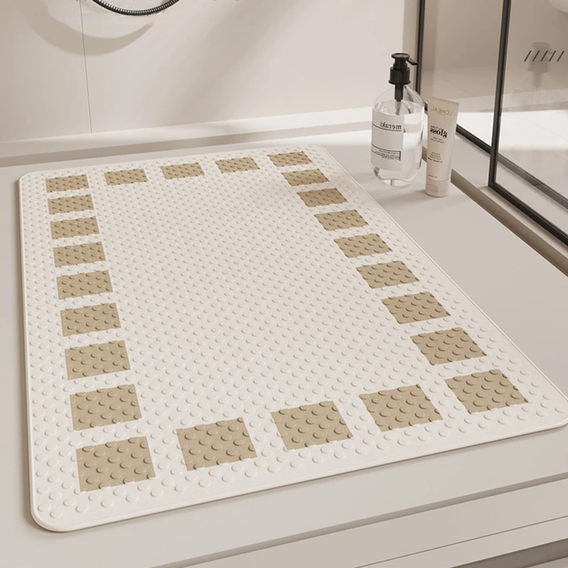 

1PC PVC Non-Slip Bath Mats Rectangle Shower Room Bathroom Foot Massage Pad Suction Cup Anti-skid Bathtub Carpet Home Decor
