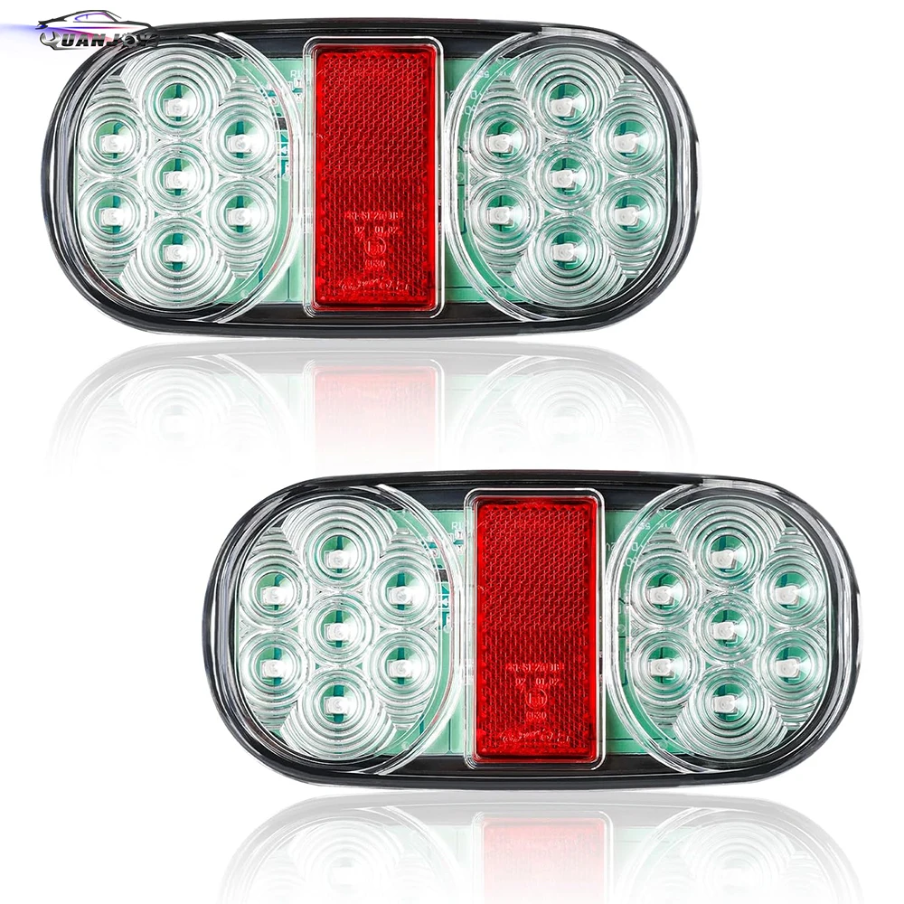 Yuanjoy 2pcs 12v Trailer Tail Lights Waterproof Brake Light For Truck Caravan Van Tractor Warning Indicator Lamps Accessories ​2pcs white loose indicator stalk switch repair plunger for citroen loosen rod screw connection accessories for dav comm2000