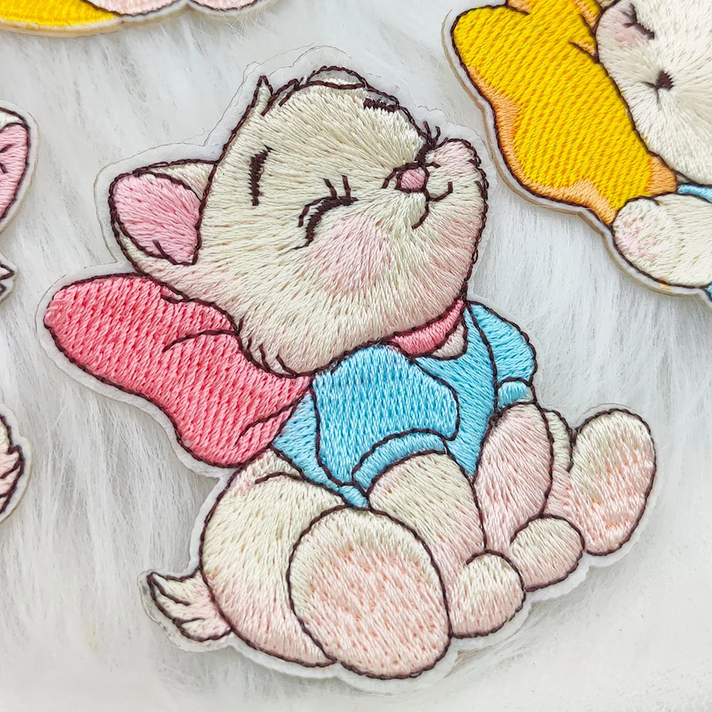 Nette Cartoon Katze Hund Igel Kaninchen Patches Für Kleidung Kinder Selbst-klebe Applique Scratch Patch DIY Handy Fall Tasche – Detail 3