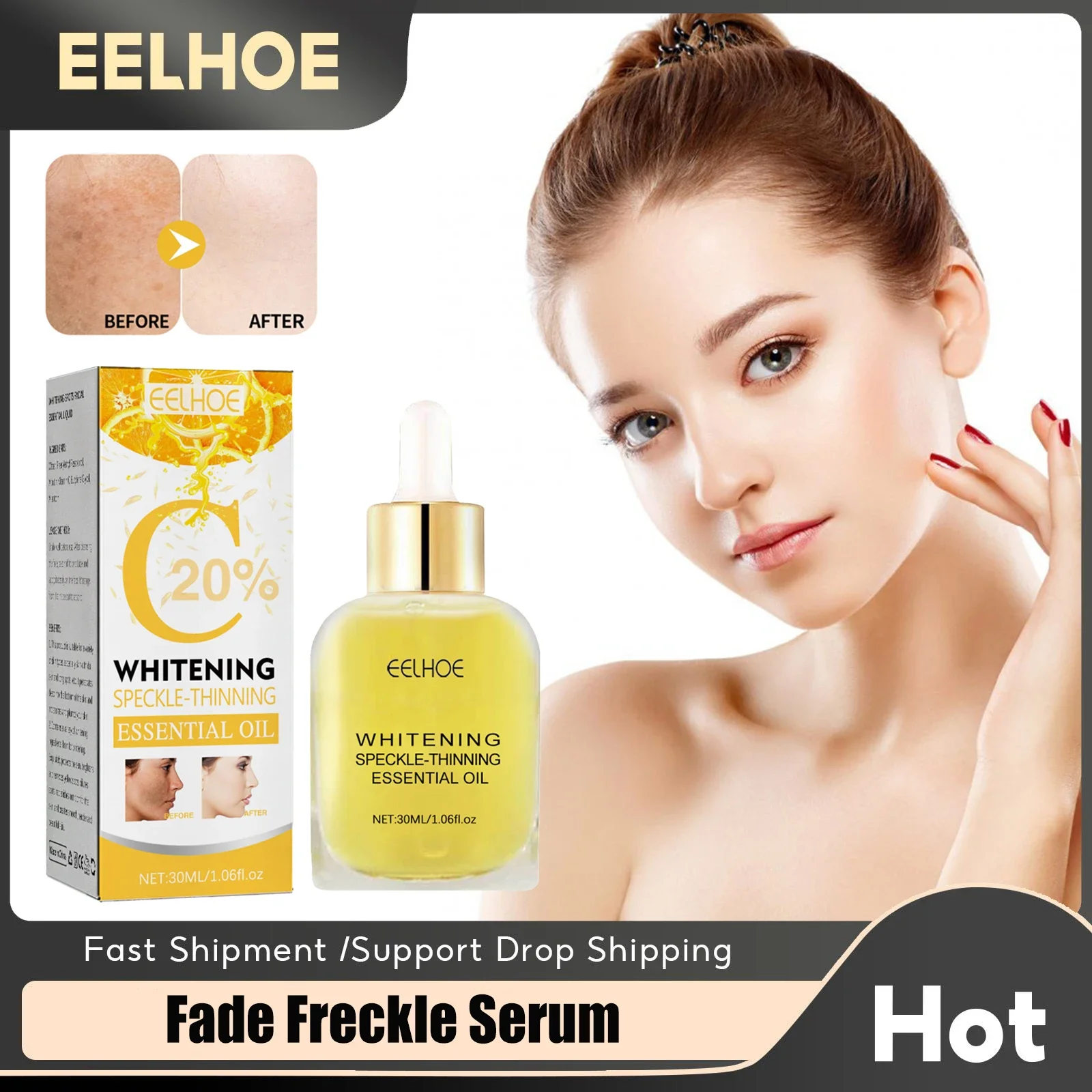 

Vitamin C Serum for Face Effective Anti Wrinkle Fade Fine Line Moisturizing Oil Control Shrink Pores Whitening Freckle Essence