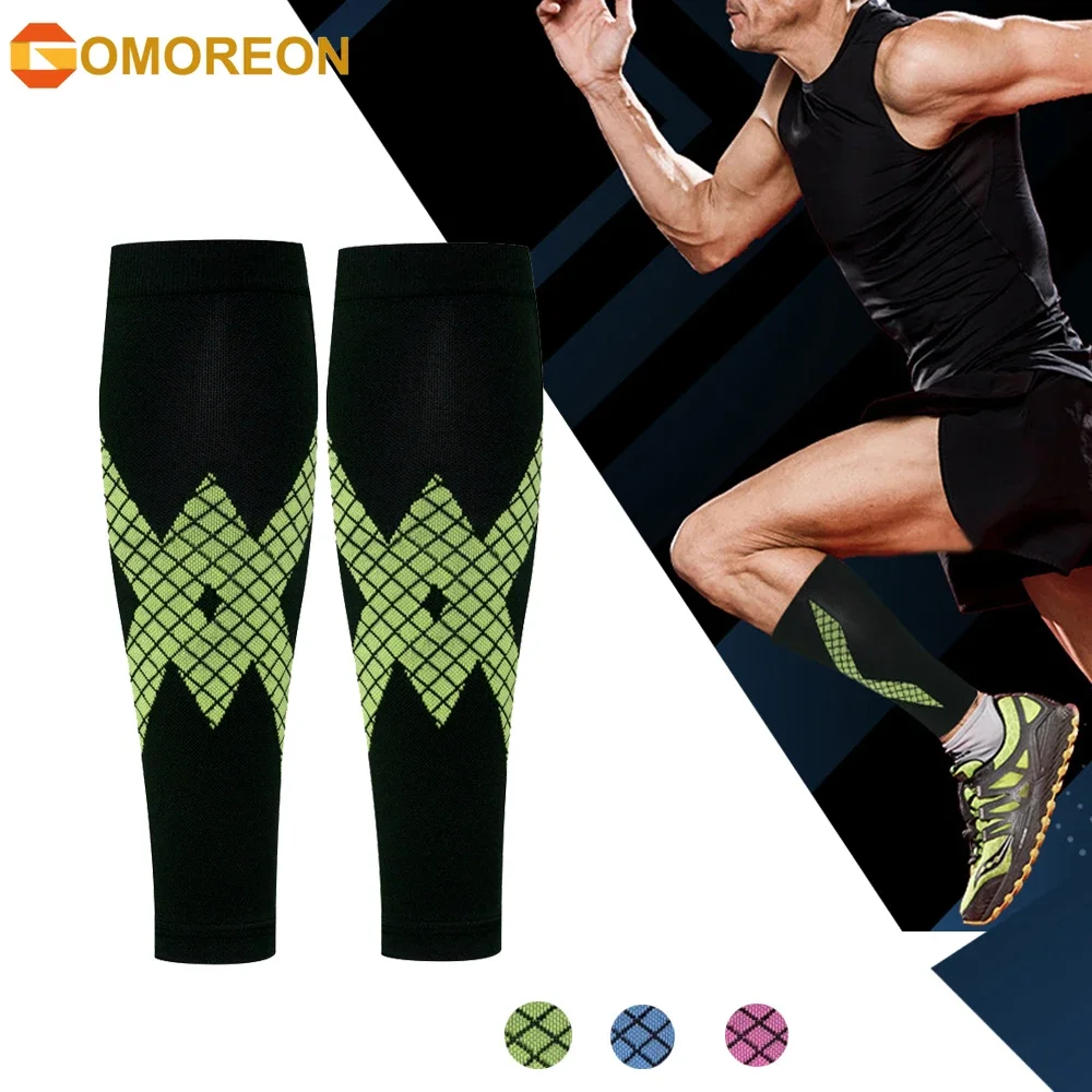 

GOMOREON 1Pair Calf Compression Sleeve for Women and Men, Leg Brace for Running, Cycling, Shin Splint Support for Working out