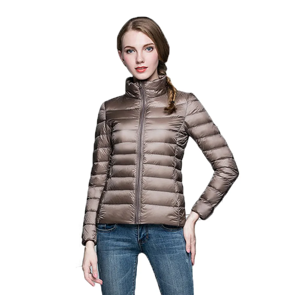 Women's Casual Down Coat 2023 Autumn Winter Ultralight Thin Stand Collar 90% White Duck Down Jacket Warm Portable Puffer Coats