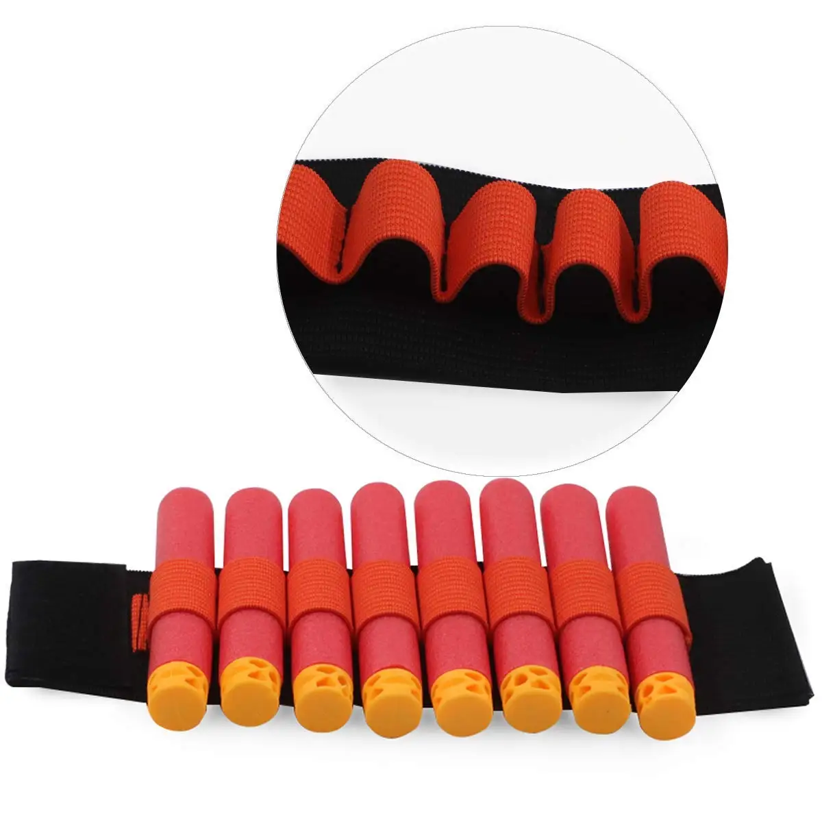 10 Pieces Toy Gun Accessories EVA Soft Bullets Gun Wrist Belt Band Strap Bandolier for Nerf N-Strike Elite Series Blasters 5