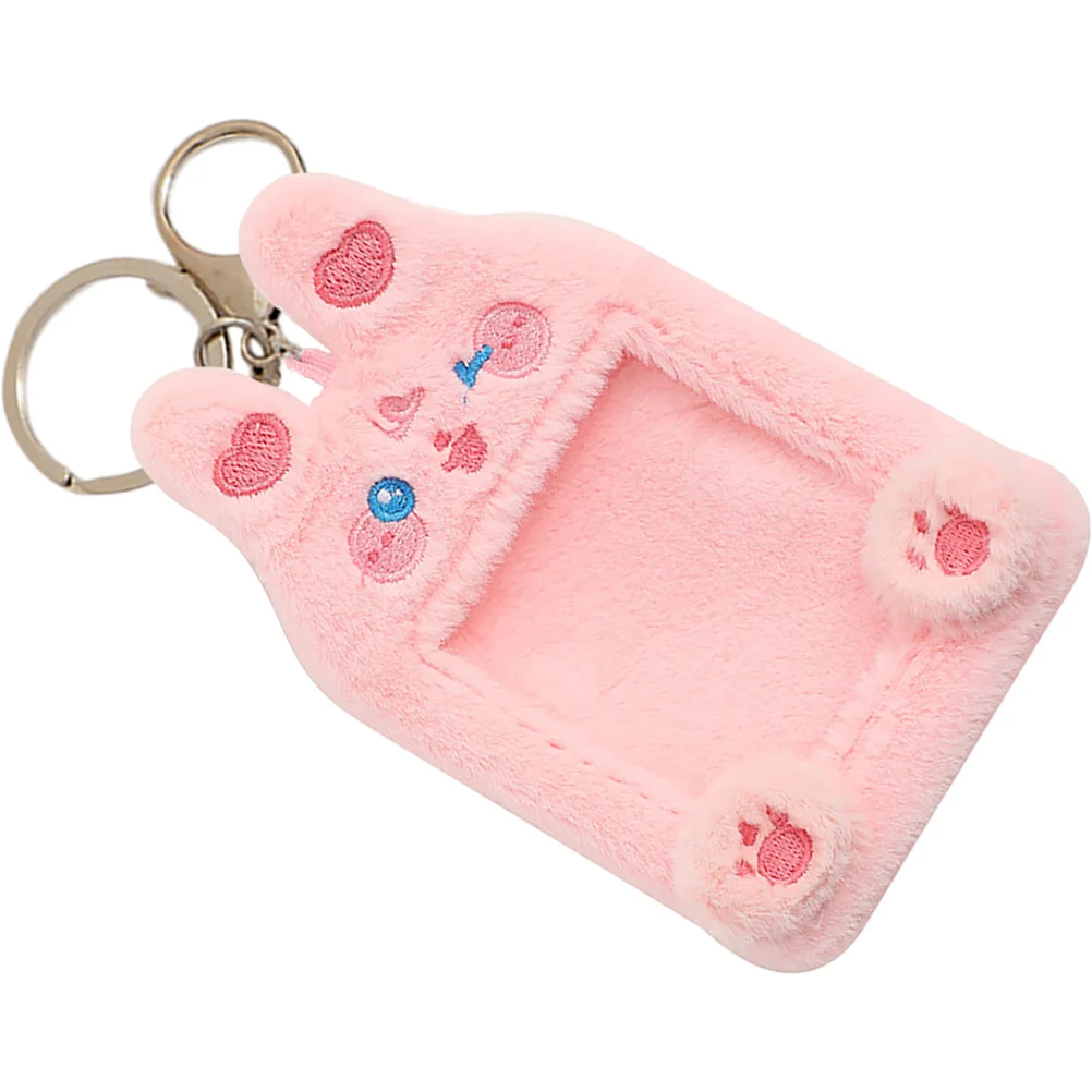 

Plush Photocard Holder Keychain Cartoon Cat Dog Rabbit Idol Id Student Card Credit Card Case Protective Sleeves