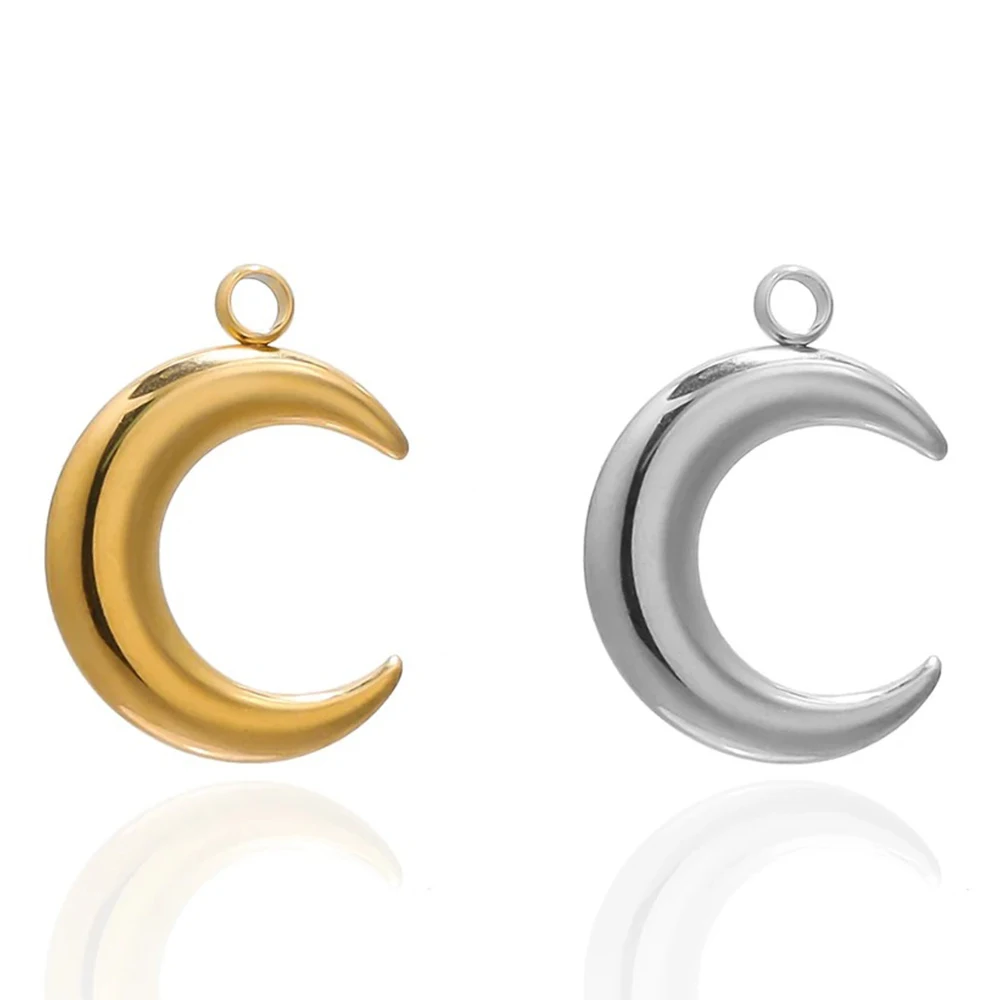 

5pcs Stainless Steel 18K Gold Plated Crescent Moon Charms Pendants for DIY Jewelry Making Findings Necklace Earrings Supplies