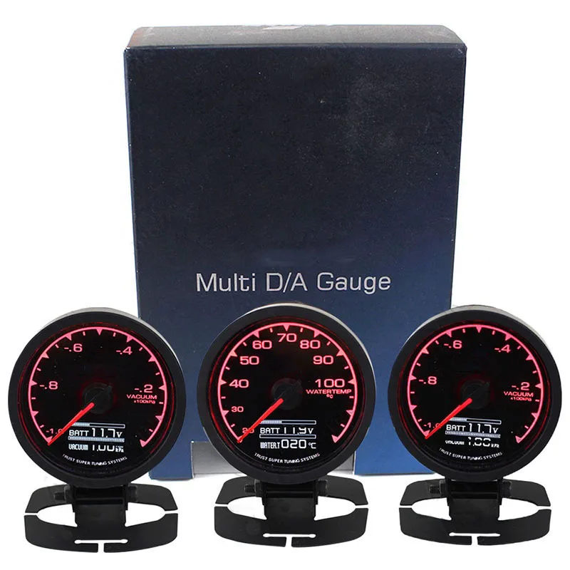 LCD Multi D/A Car Voltage Tachometer EGT Meter Oil Press Pressure Water Temp Temperature Turbo Vacuum Gauge