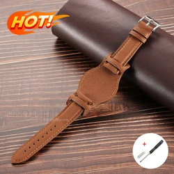 Premium Genuine Leather Watch Strap - Universal Fit for Business and Protection (Brown)