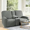 Recliner Sofa Covers with Console Cover All-inclusive Elastic 2 Seater Armchair Case Removable Loveseat Recliner Couch Slipcover 3