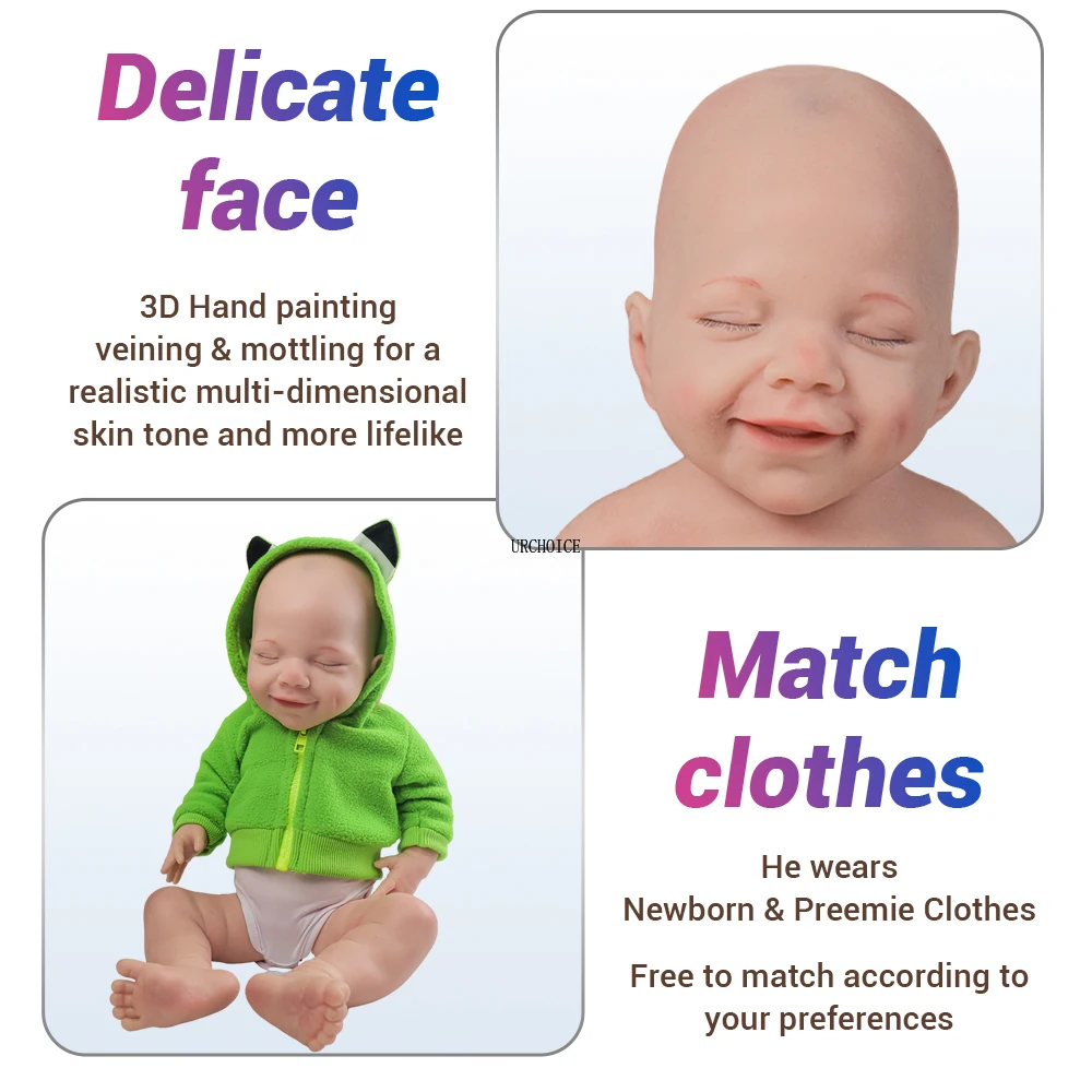 Waterproof 18'' Girl Full Body High Quality Realistic Silicone Reborn Baby Doll Lifelike Infant 2.76kg DIY Toys for Children