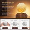 Levitating Moon Lamp, Magnetic Floating Moon Lamp Spinning Luna Night Light with 3 Color Modes, for Home Office Desk Decor, 6