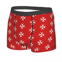 Custom Maltese Cross Flag Underwear Men Breathbale Boxer Briefs Shorts Panties Soft Underpants For Male 2
