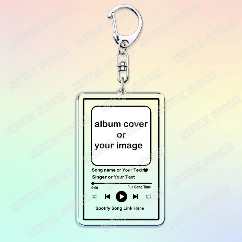 Personalized Song Singer Music Keychain Custom Album Cover Photo Keyring Boyfriend Girlfriend Valentines Birthday Wedding Gifts