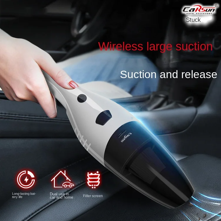 

Wet and dry vehicle vacuum cleaner Wireless mini hand-held vacuum cleaner High power household and automotive dual purpose
