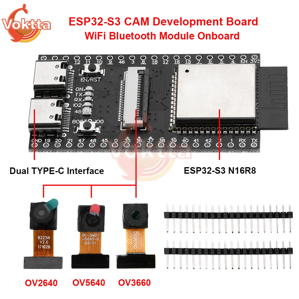 บอร์ดพัฒนา ESP32-S3 กล้อง โมดูล WiFi Bluetooth