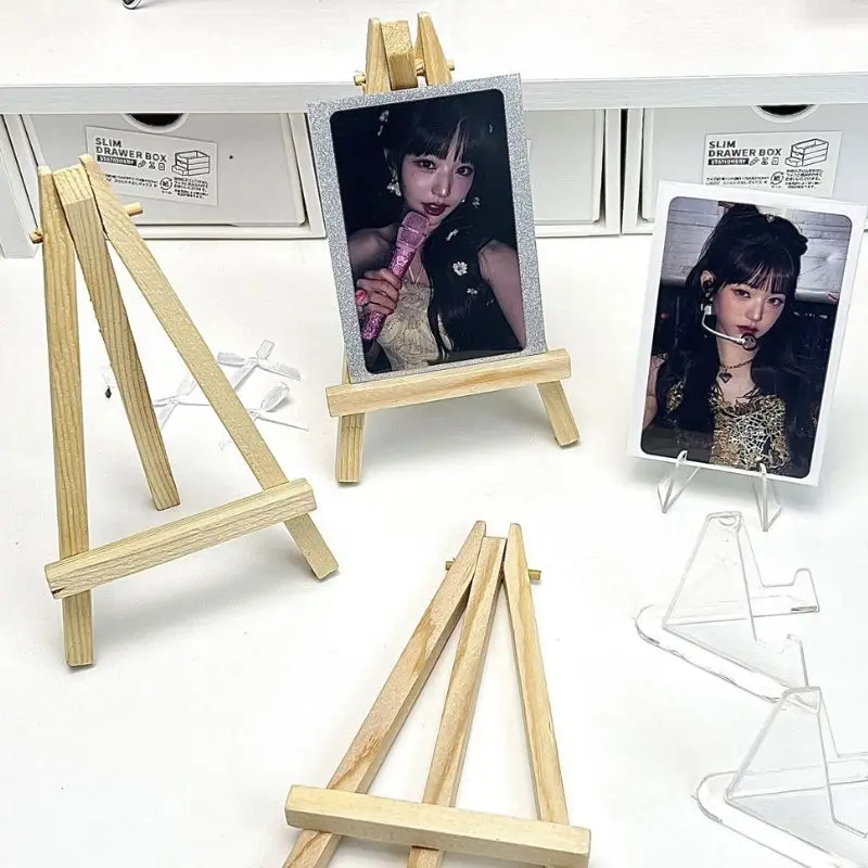 1pcs Natural Wood Mini Easel Frame Tripod Display Meeting Wedding Table Name Card Stand Display Holder Children Painting Craft sketch easel wooden easel wood table easel