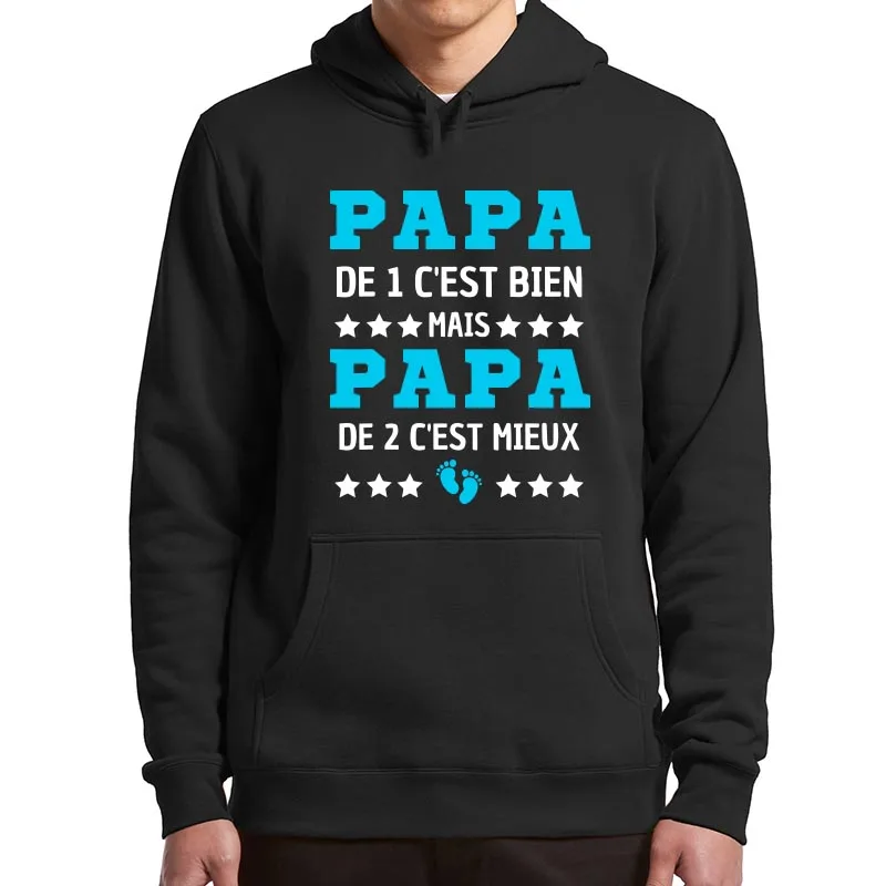 

Dad Second Child 2024 Hoodies French Papa Future Dad Father Gift Men Clothing Casual Soft Hooded Sweatshirt