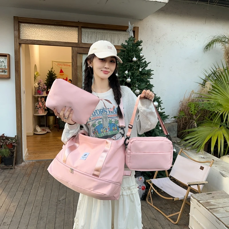 Waterproof Oxford Cloth Travel Bag Set Toilet Bag Brand Travel Handbag Women Large Capacity Shoulder Bag Sports Fitness Handbags