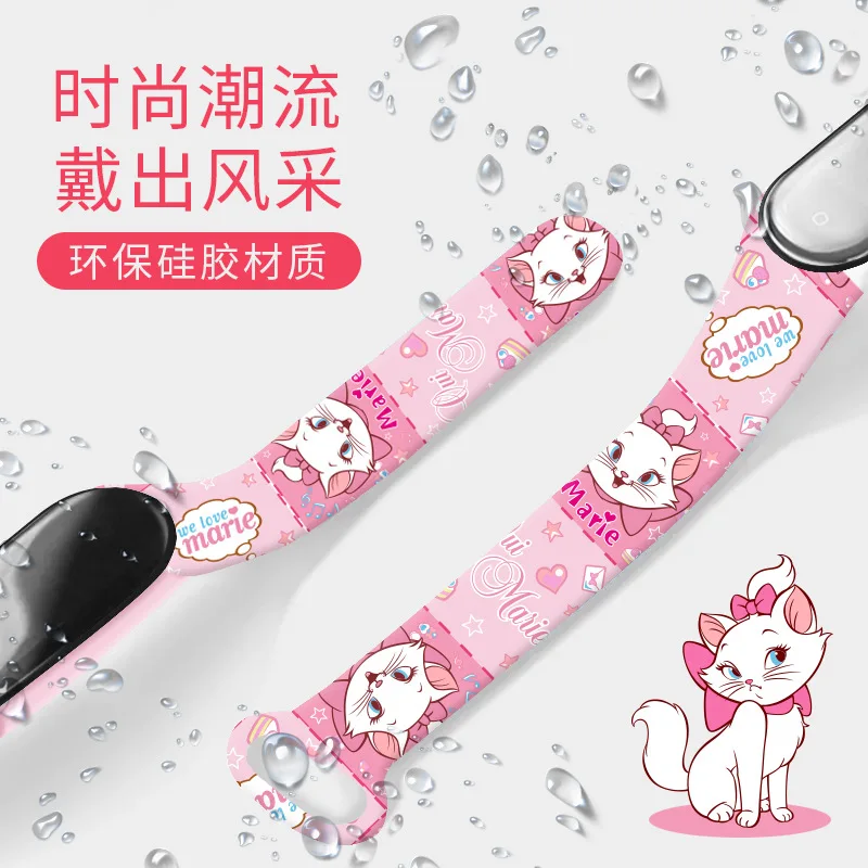 Disney Marie children's watches action figure Mary cat Print LED Electronic Waterproof Sports Watch boys girls birthday gifts 6