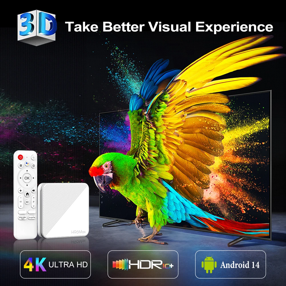 H96Max H313 Smart TV Box 2GB RAM 8GB/16GB ROM 4K HD Media Player Android 14.0 WiFi Video Set Top TV Box With Remote Controller