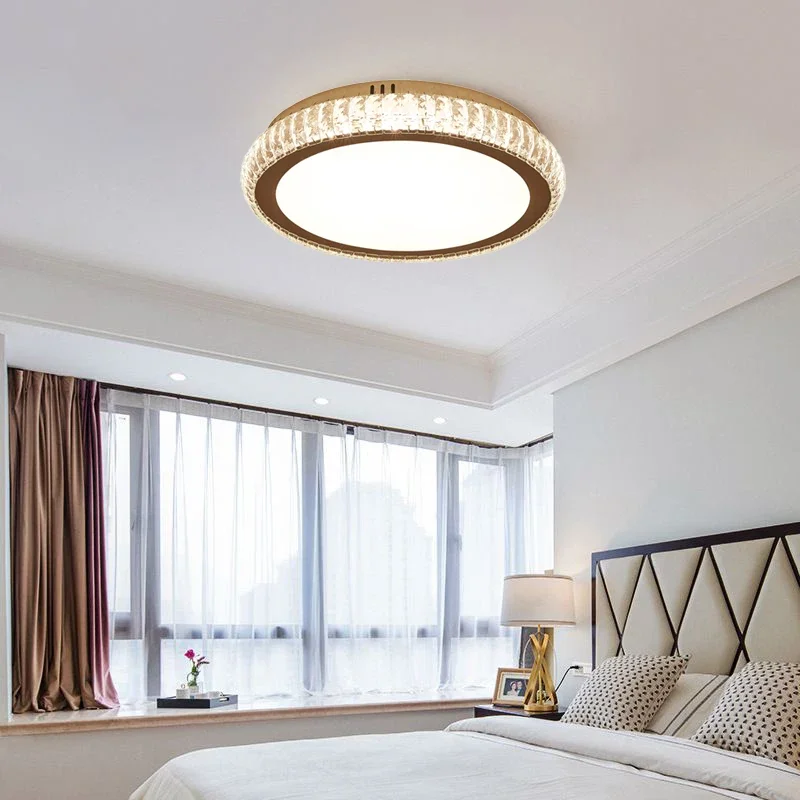 

Modern Simple Crystal Circle Lamp Ceiling Chandelier Living Room Bedroom Study Decorative Led Indoor Lighting Fixtures