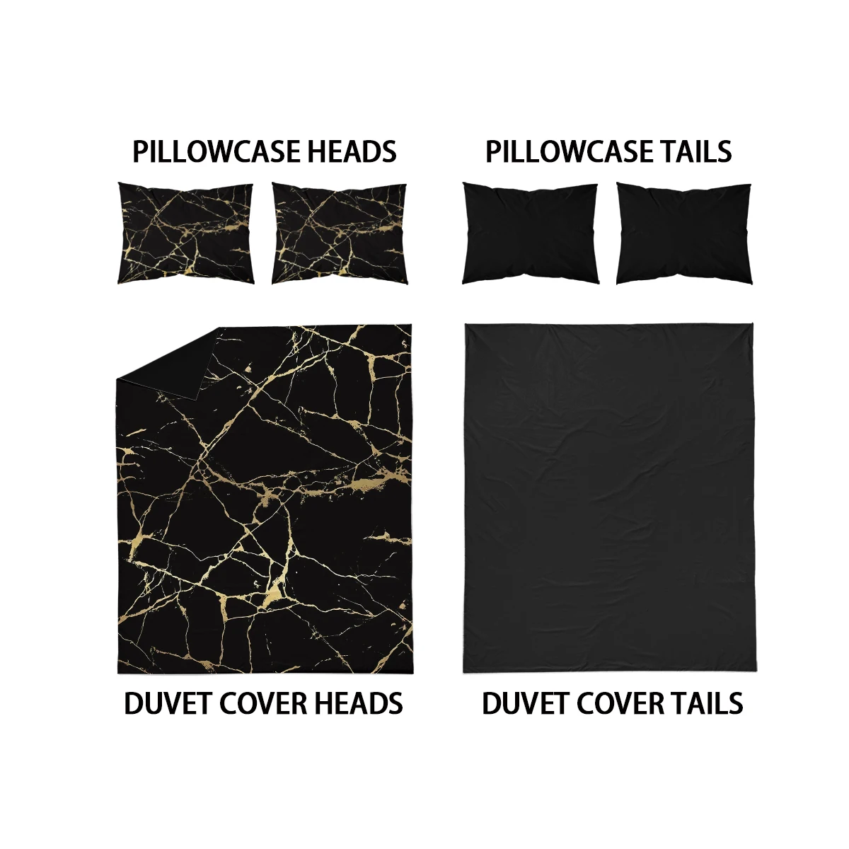 Description Picture 2 of item3pcs Bronzing Marble Grain Print Series Bedding Set,Soft Comfortable,For Bedroom,Guest Room (1*Duvet Cover+2*Pillowcase,No Core)