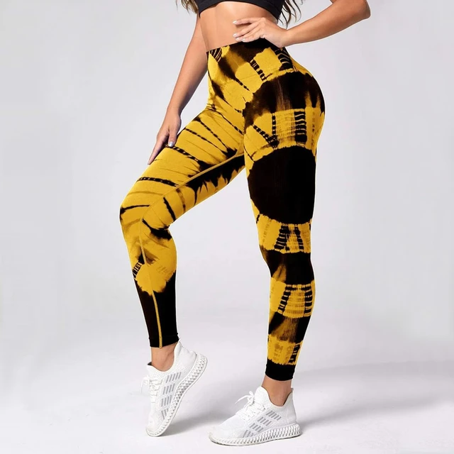 Tie Dye Yoga Pants High Waisted Gym Leggings Sport Women Fitness Seamless  Leggings Tummy Control Workout Running Training Tights