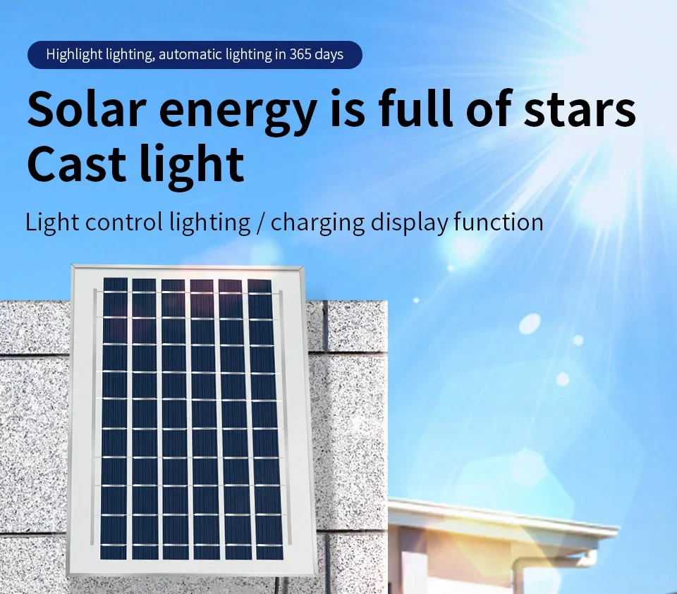 Description Picture 2 of item300W Solar Lamp Outdoor Waterproof Spotlights Solar Lights Remote Control Solar Floodlight Wall Street Garden Lights Sunlight