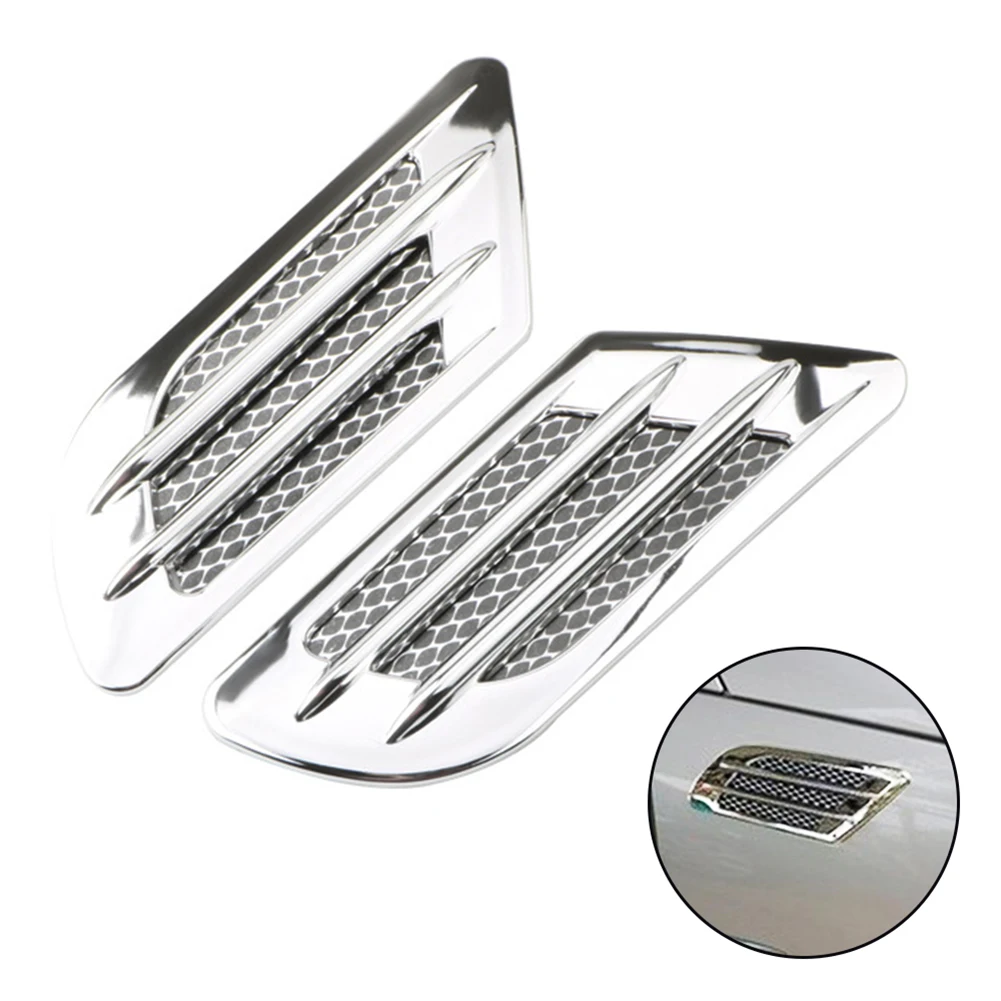 Car Fender Stickers 2Pcs Air Flow Vent for Fender Hole Cover Intake Grille Duct Decoration
