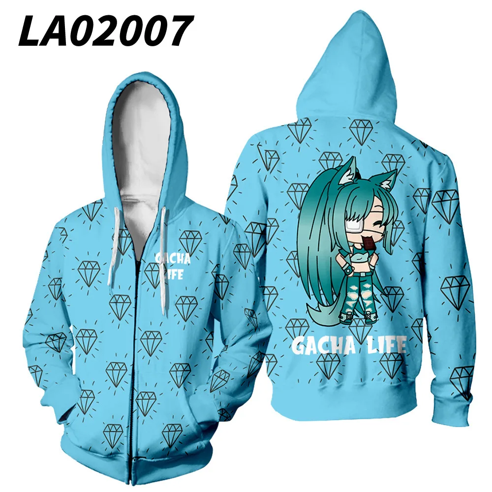 New Gacha Life Hoodie Homens / Mulheres 3D Zíper Suéter Meninos