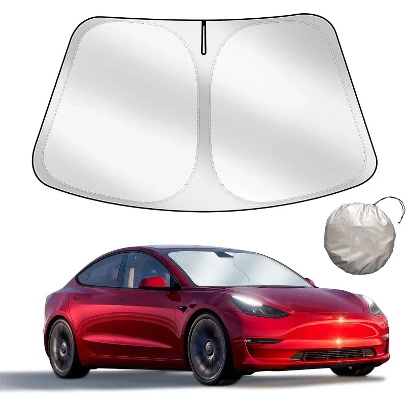 Windshield Sunshade Folding Front Window Sun Shade Cover Heat Protection Visor For Tesla Model Y Model3 Accessories car sunshade windshield sunshade windshield sun shade