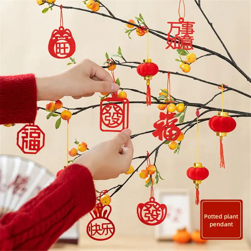 

Pendant Decorations 2024 Dragon Year Spring Festival Potted Tree Pendant Ornaments Arrangement Fortune Small Red Lantern