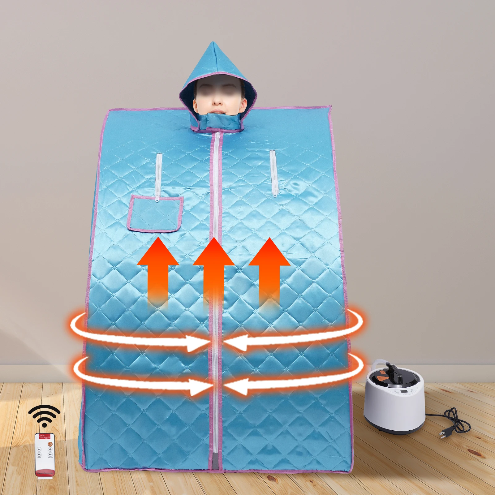 Lightweight Portable Personal Steam Sauna Spa for Relaxation at Home 99 Minute Timer 1000 Watt Steam Generator with Chair 4
