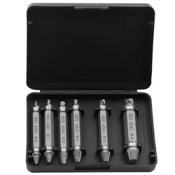 Extractor de tornillos de 6 piezas, herramientas de servicio de tornillos de acero de alta velocidad dañados, removedor de pernos rotos de doble extremo 4341