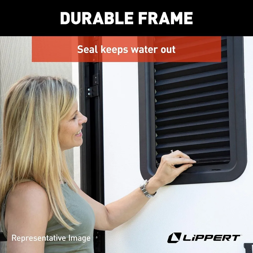 806621 Thin Shade Complete Window Kit for RV Entry Doors, Black 6