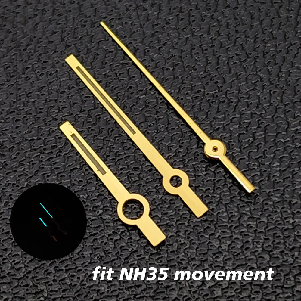 Watch Accessories High quality pointer Silver Golden Watch Hands Blue-Green/Green Luminous Hands Fit NH35 ETA 2824 2836 Miyota 8205 8215 Movement
