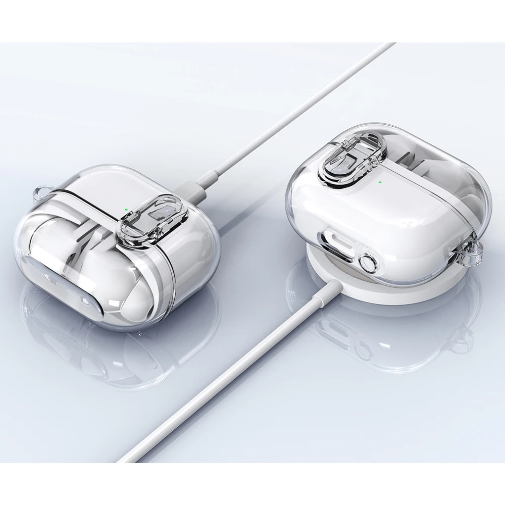Transparent Secure Lock Earphone Cover with Hook