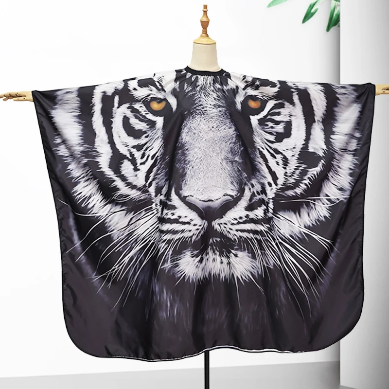 Barbershop Hair Dye Cape Animal Pattern Waterproof Hairdresser Gown Antistatic Hairstyling Cloth Salon Barbershop Supplies Tools
