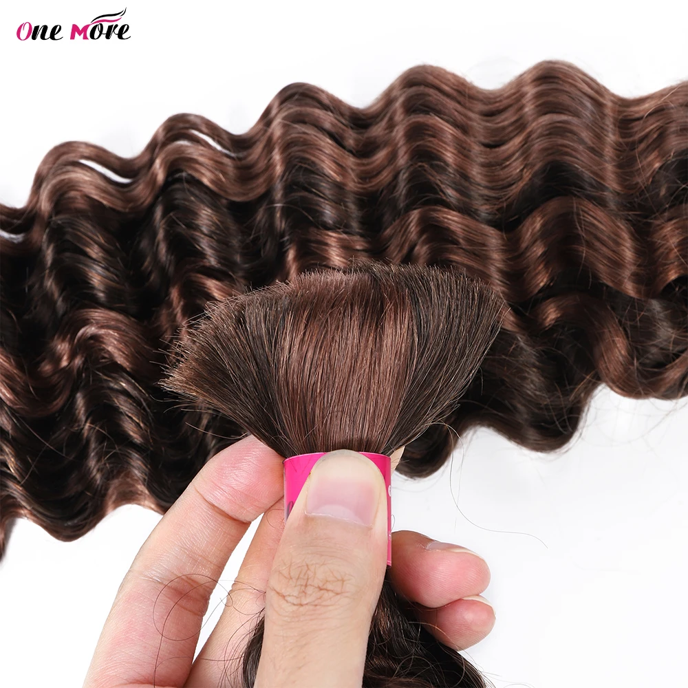 Human Hair Bundles for Braiding Extensions 4 30 Ombre Brown Deep Wave No Weft for Women