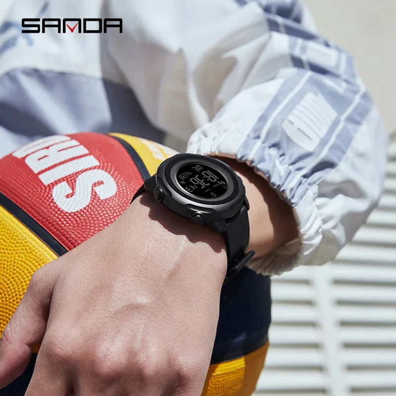 2023 sanda new step calories fashion alarm clock men s watch men s waterproof shock proof sleep monitoring smart wristwatch 6121 Gift box New Step Calories Fashion Alarm Clock Men's Watch Glow Waterproof Shock Proof Sleep Monitoring Smart Men's Watch 6121