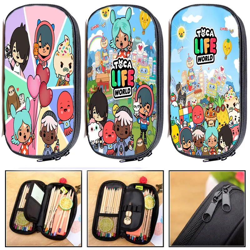

3D Toca Life World Game Pencil Case Cute Pouch Bag Anime Pencil Box Toca Boca Cosmetic Cases Storage School Supplies Stationery