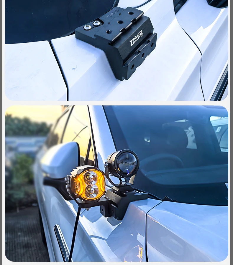 For Chery Tiggo 9 JAECOO J8 Car A Pillar Led Spotlight Bracket Front Engine Hood Quick Release Dual Guide Rail Expansion Stand detail image 7